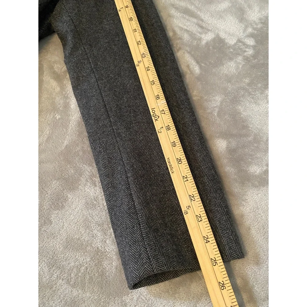 Banana Republic Peacoat Sz M Grey Wool Blend Herringbone Double Breasted Preppy